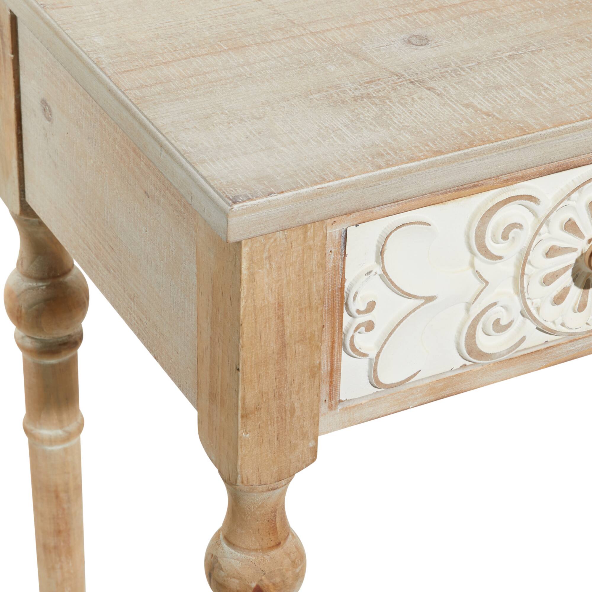 Brown Farmhouse Wood Console Table, 33" x 36"